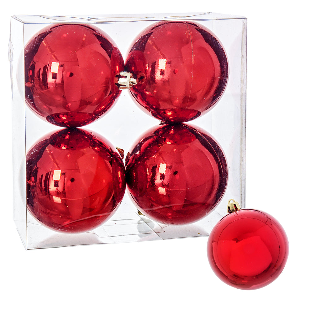 Conjunto de 4 Bolas Vermelhas 8cm