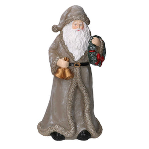 Pai Natal Cinza em Resina
