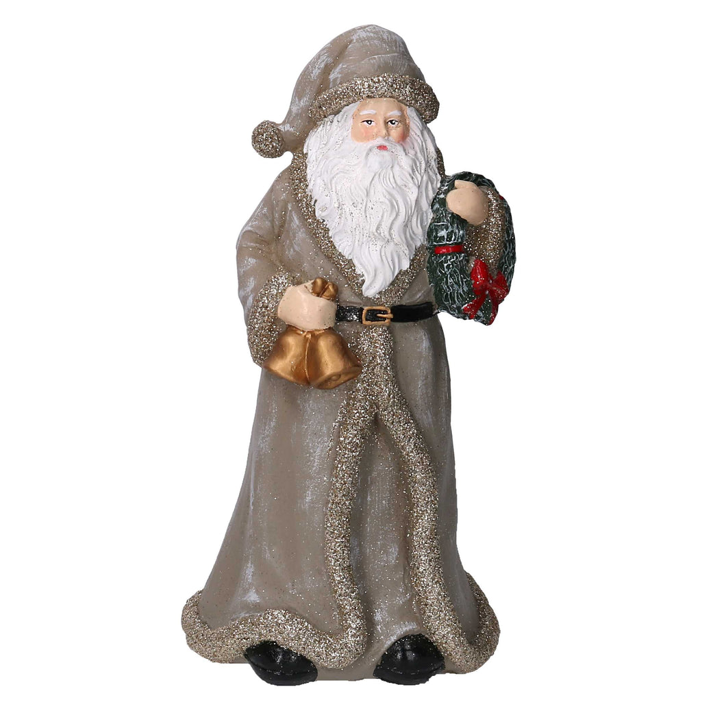 Pai Natal Cinza em Resina