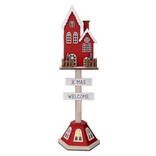 Carregar imagem no visualizador da galeria, Casa de Natal Vemelha em Madeira c/LED

