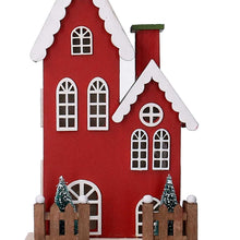 Carregar imagem no visualizador da galeria, Casa de Natal Vemelha em Madeira c/LED
