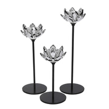 Carregar imagem no visualizador da galeria, Castiçais Flor de Lótus em Vidro e Metal
