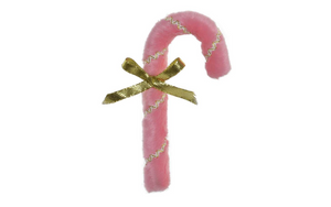 Bengala de Natal Rosa em Peluche