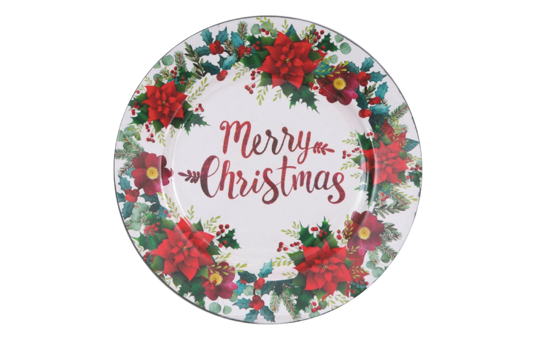 Prato Marcador de Natal em Plastico