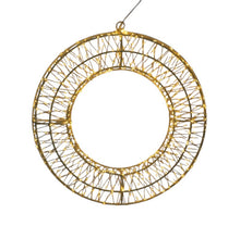 Carregar imagem no visualizador da galeria, Coroa Metálica com 240 LED Amarelos 38cm
