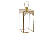 Carregar imagem no visualizador da galeria, Porta Velas Dourado em Metal e Vidro
