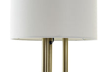 Carregar imagem no visualizador da galeria, Candeeiro de Mesa Dourado em Metal e Linho 67cm
