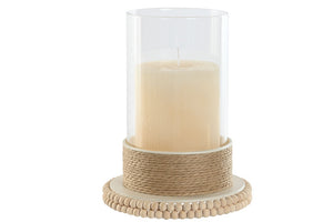 Porta Velas em Metal Vidro e Corda