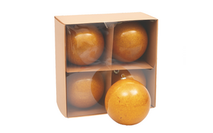 Caixa de 4 Bolas 10cm Douradas