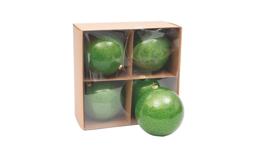 Caixa de 4 Bolas 10cm Verdes
