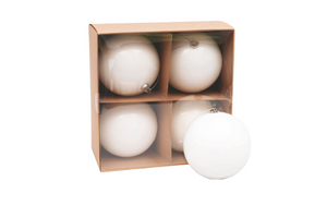 Caixa de 4 Bolas 10cm Brancas