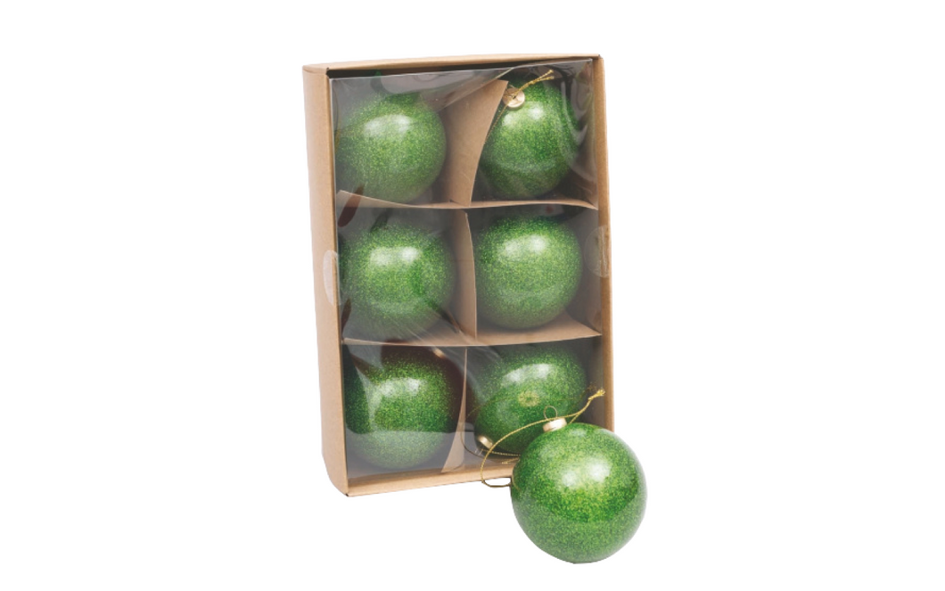 Caixa de 6 Bolas 7.5cm Verdes