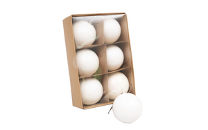 Caixa de 6 Bolas 7.5cm Brancas