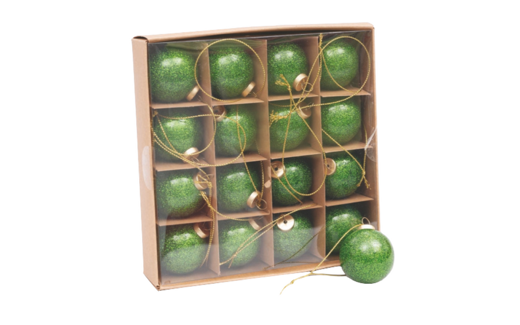 Caixa de 16 Bolas 4cm Verdes