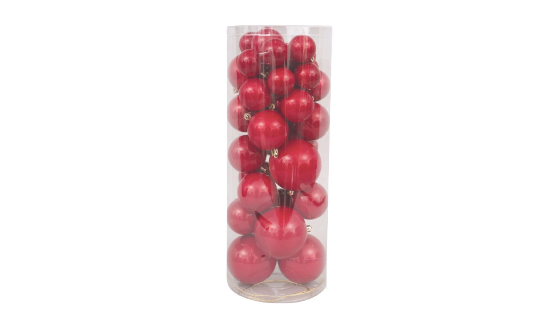 Conjunto de 36 Bolas Vermelhas