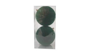 Caixa de 2 Bolas 12cm Verdes em Veludo