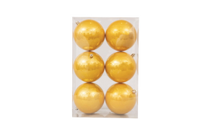 Caixa de 6 Bolas 10cm Ouro