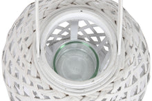 Carregar imagem no visualizador da galeria, Porta Velas Branco em Bambu 36cm
