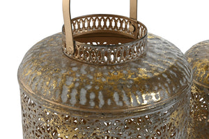 Porta Velas Dourado em Metal