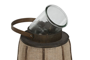 Porta Velas em Rafia e Bambu 81cm