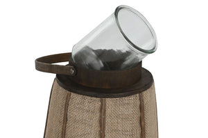 Porta Velas em Rafia e Bambu 73cm