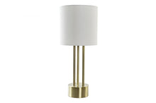 Carregar imagem no visualizador da galeria, Candeeiro de Mesa Dourado em Metal e Linho 67cm
