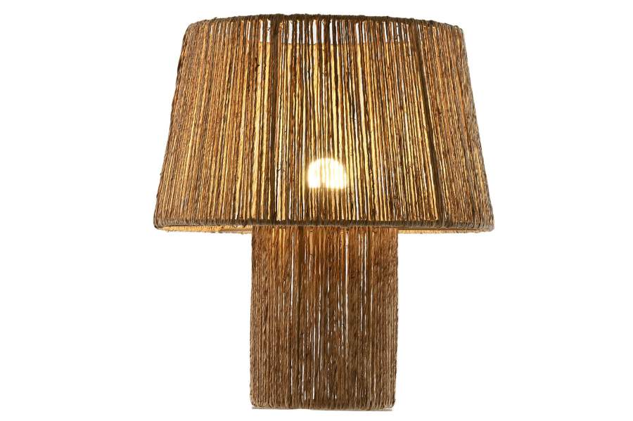 Candeeiro de Mesa Rafia e Metal
