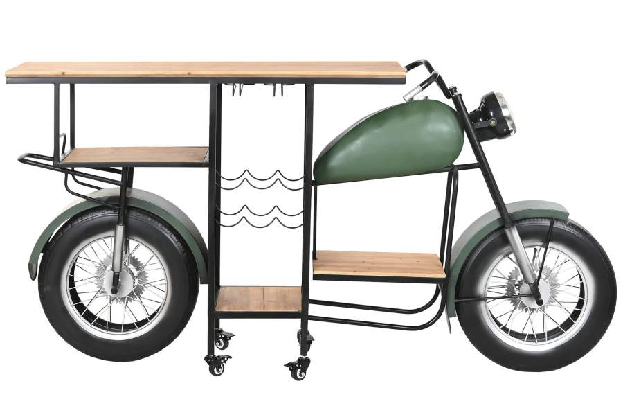 Mota Verde Garrafeira em Metal e Madeira