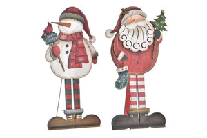 Placa Pai Natal e Boneco de Neve