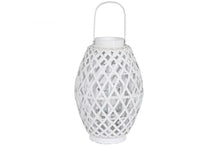 Carregar imagem no visualizador da galeria, Porta Velas Branco em Bambu 36cm
