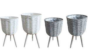 Vaso Tripé em Rattan