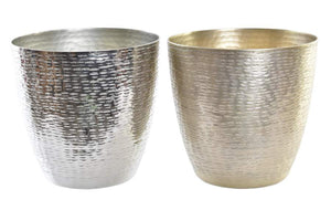 Jarro em Aluminio Prateado e Dourado